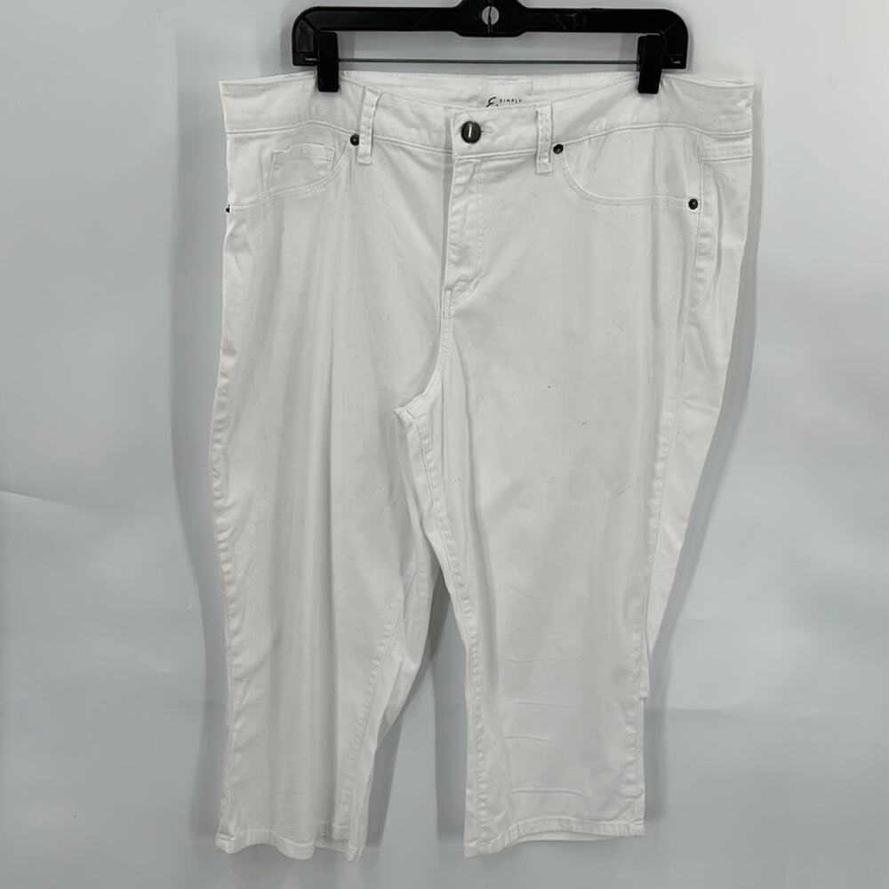 Simply Emma Women's White Crop Plus Size Denim Jeans Size 20 W